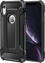 Ntech hoesje Geschikt voor iPhone Xr Dual layer Rugged Armor hoesje - Zwart