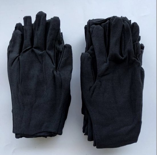 Gants en coton Zwart moyen 4 pièces - 2 paires Gants de protection - Medium - Santé - Hôpital - Centre de Beauty , coiffeur et salon Spa Tatouage - Bijoux - eczéma / allergie / crème pour les mains - bijoutiers / gant de pièces