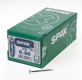 Spax Spaanplaatschroef platverzonken kop verzinkt pozidriv deeldraad 6.0x60mm (per 200 stuks)