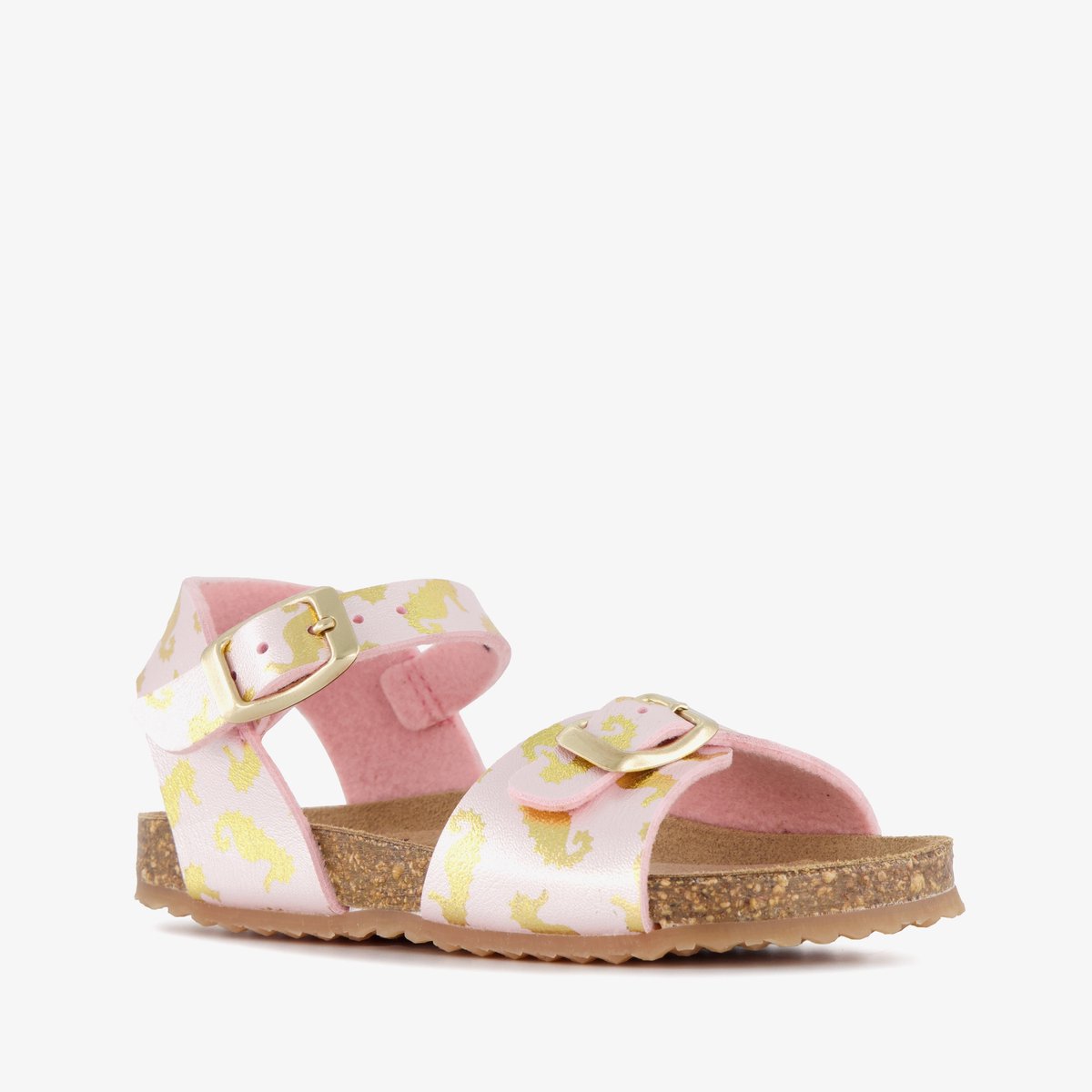 Groot leren meisjes bio sandalen zeepaardjes - Roze - Maat 23