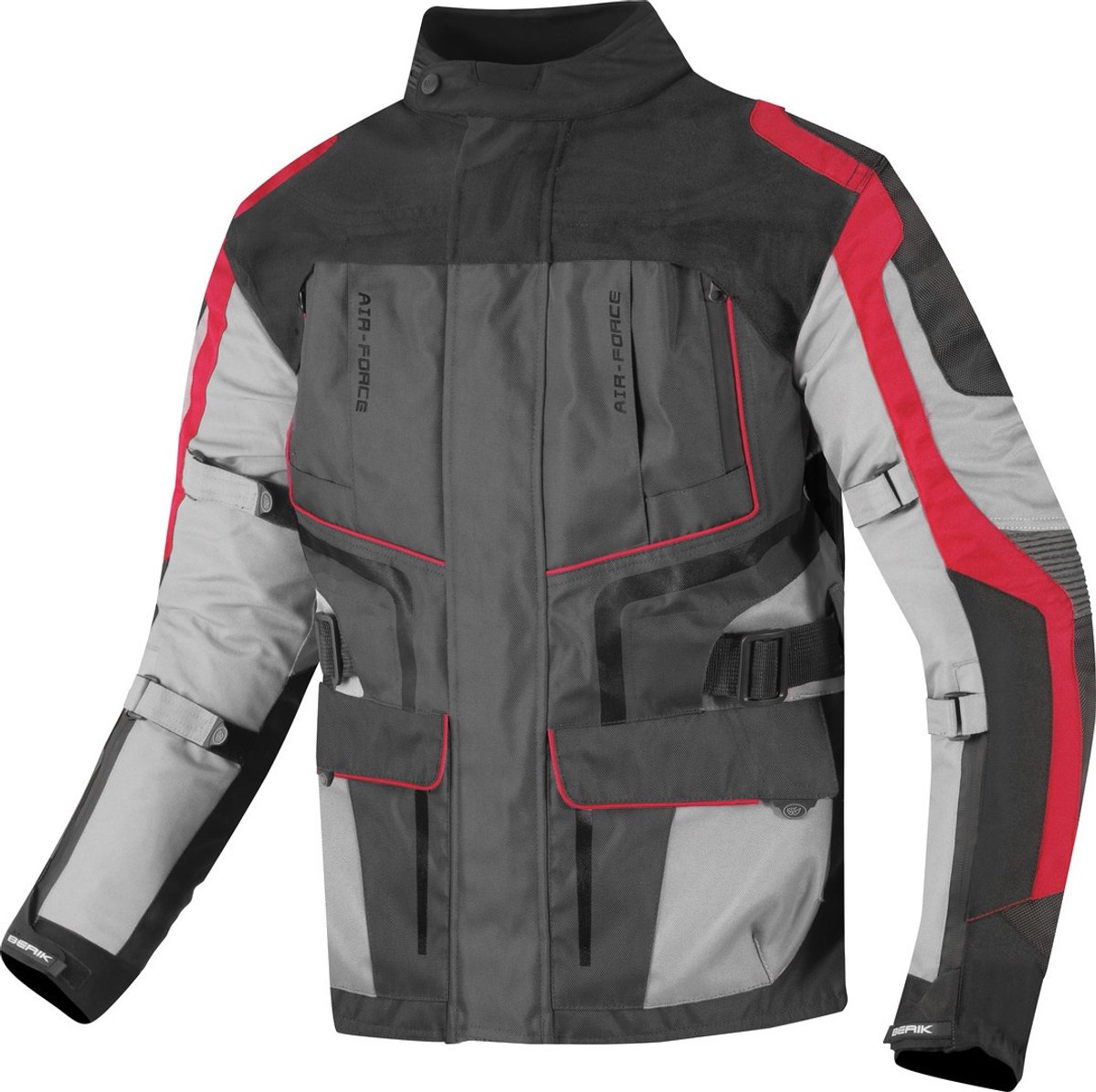 Berik Safari Zwart Rood Waterdichte 3in1 Textiele Motorjas - Jas