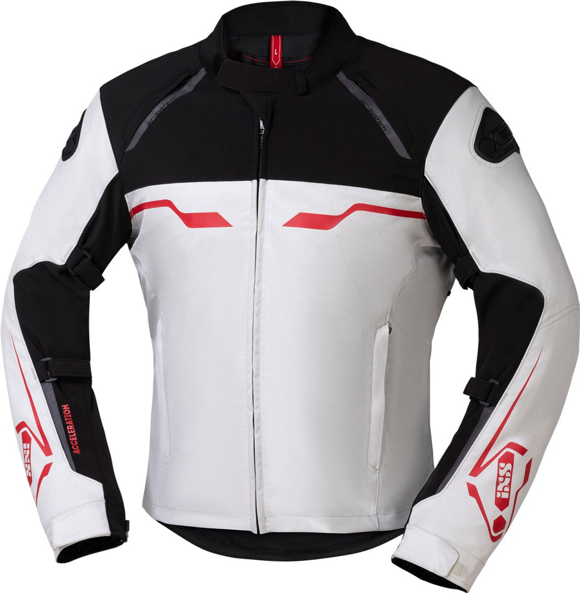 IXS Hexalon-ST Waterdichte Wit Rood Zwart Textiele Motorjas - Jas