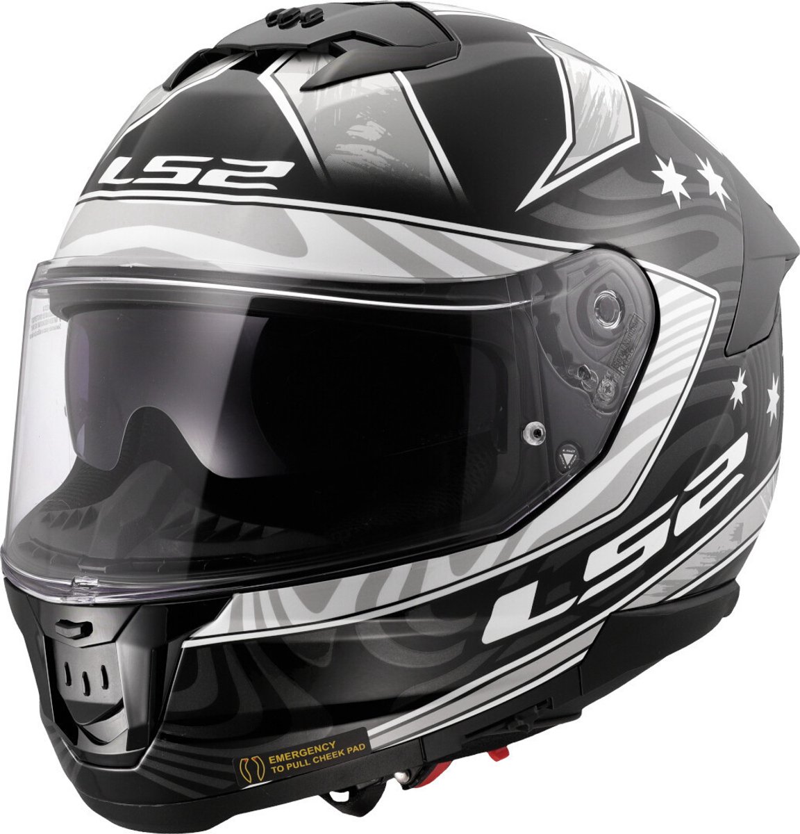 LS2 Helm Stream II Galdam FF808 zwart / wit maat L