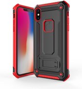 Ntech Apple iPhone Xr Armor hoesje met Kickstand - Zwart & Rood