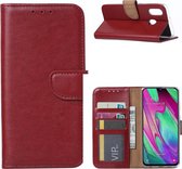 Ntech Samsung Galaxy A40 Portemonnee Hoesje / Book Case - Bordeaux Rood