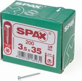 Spax Spaanplaatschroef cilinderkop verzinkt T-Star T15 3.5x35mm (per 200 stuks)