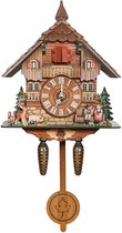 Horloge Murale Coucou Schneider Quartz, 5 Feuilles, 22cm, Bois Peint Main, Q70/10E