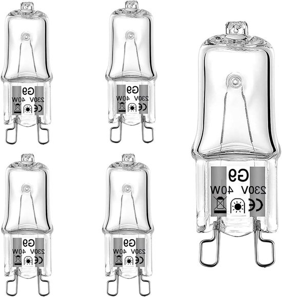 Kuuleyn Lampada alogena G9, 10PCS G9 40W Tipo JCD Lampadina alogena in Vetro Trasparente Lampada Durevole Risparmio energetico 220V