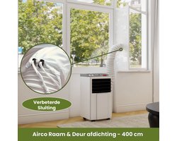 AGPTEK raamafdichting voor mobiele airconditioners, airconditioners, wasdrogers, luchtafvoerdrogers, stop hete lucht voor bevestiging aan ramen, dakramen, openslaande ramen, airconditioning raamafdichtingen 400cm