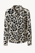 Chemisier SOPHYLINE Zwart- Imprimé Floral Wit - Intemporel et Respirant - 100% Katoen - S à XL