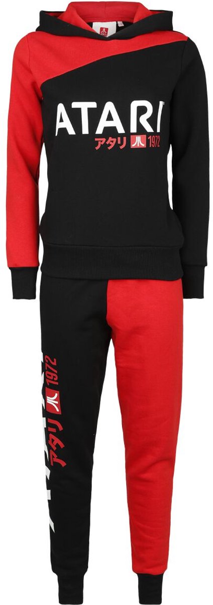 Atari Red Black - Colour Patchwork Dames Trainingspak - zwart/rood - L