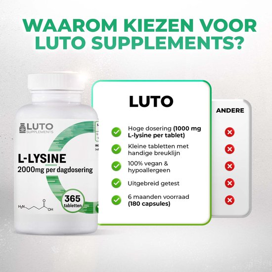 Alpha L-Lysine 1000 mg : puissant complément d'acides aminés