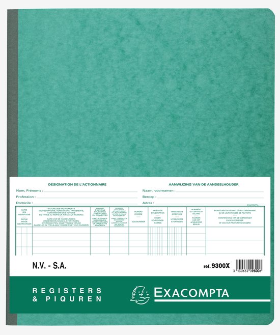 Exacompta Piqûre Actionnaires N.V. - S.A. Billingue - 80 pages - - 9300X