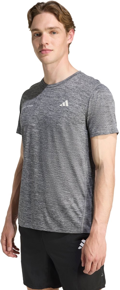 Adidas Performance Own The Run Melange T-Shirt Heren Zwart