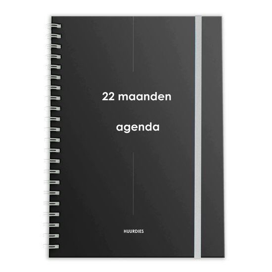 Huurdies - 22 maanden agenda - april 2025 t/m januari 2027 - Hardcover - A5 - zwart