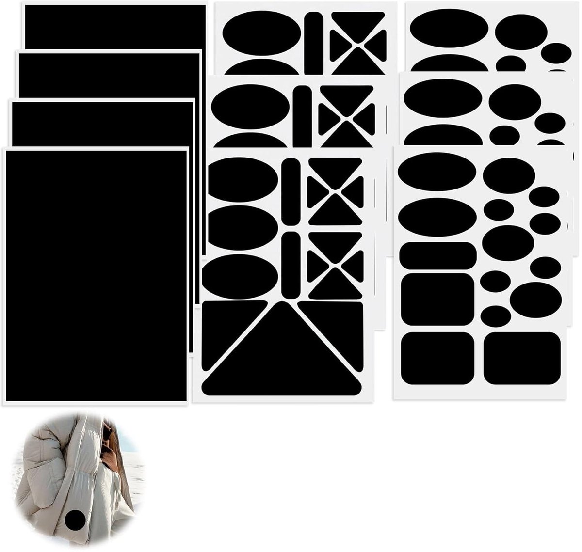 Zwarte Nylon Zelfklevende Reparatiepleisters - 10 Stuks