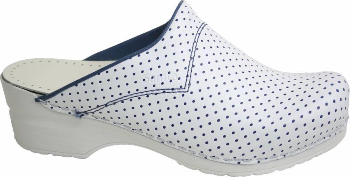 Sanita klompen klompen Flex model 314 blauwe stippen Maat 36 bol
