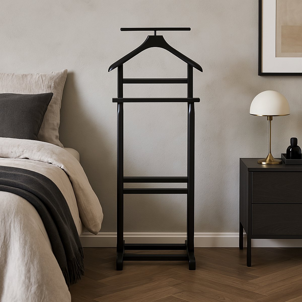 bremermann Kleerbutler, dressboy voor heren, stille dienaar, garderobe, hanger in wit (verchroomd