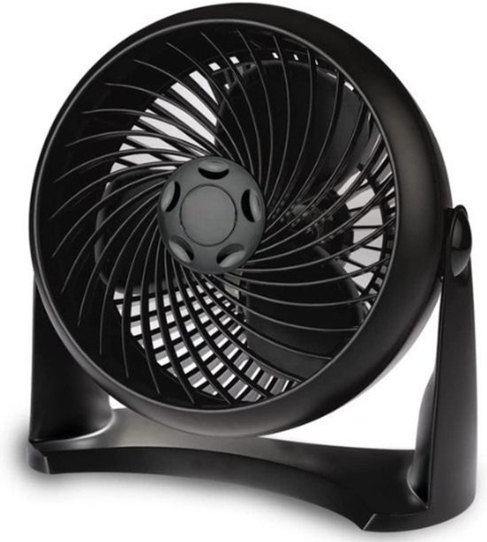 TurboForce ventilator 40W zwart – krachtige, stille tafel- en muurventilator met 3 snelheden en draaibare kop