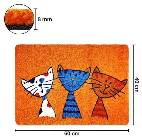 Deurmat Oriënt Groen Binnenzijde Buiten - Anti-slip Wasbaar - Vuilvangmat - 40 x 60 cm