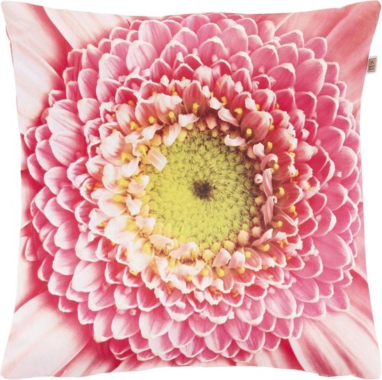 Dutch Decor SINDY - Sierkussen met bloemenprint roze 45x45 cm - Inclusief binnenkussen