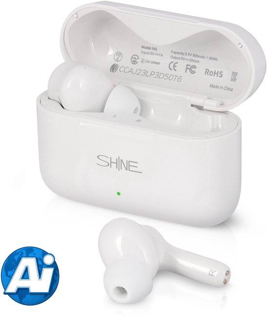 Shine Vertaalcomputer Draadloze Oordopjes Wit 127 Talen - Shine - €110,00