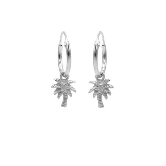 Karma Symbols oorbel M1416 Palm Tree Zilver