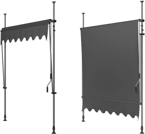 QUICK STAR Klem Luifel Balkon Zonnekap Telescopische luifel 250x130cm