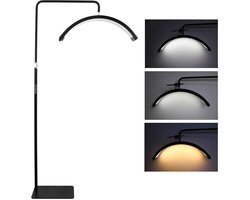 LuminexPro®- Stevige LED Moon Light - HET BESTE MODEL - Behandellamp - 360° Rotatie - Telefoonhouder - 180 cm hoog -Salonlamp - Moonlight - Behandel lamp - Incl. smartphonehouder - Beauty - Tattoo - Massage - Nagelstyliste - Make-up - Verlichting