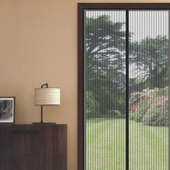 Deurgordijn - Magnetisch Vliegengordijn - Anti-Muggen Net - Insectenhor - Muggennet - Deurscherm - Automatisch Sluitend - Voor Deuren - Polyester Gaas - Zwart - Wasbaar - Eenvoudige Montage - Zomerproof - Fris & Insectvrij van Merkloos — afbeelding 5