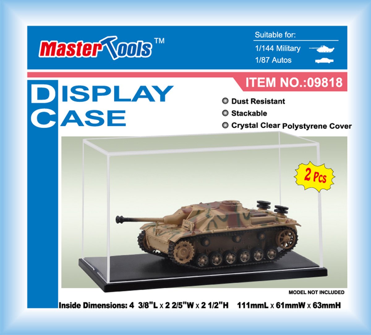 Master Tools Modelbouwpakket - 09818 Display Case 111x61x63 mm (2pc!) Display case - MasterTools - Modelbouw