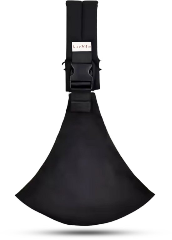 Kindelis – Baby Draagzak – Comfortabele Buik- en Rugdrager – Ademend & Veilig – voor Baby's en Peuters tot 15kg – Zwart