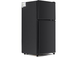 Merax Mini Koelkast - Koel-vriescombinatie 60L – 2-deurs – 22L Vriezer met 38L Koelruimte – Energieklasse E – LED Verlichting – Zwart – Compact Design