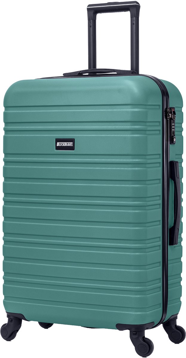 BlockTravel® Reiskoffer Groot 74L - Grote Koffer met TSA-slot - Reiskoffer met Wielen - Valies Grote Koffer - 4 Spinner Wielen - Lichtgewicht Koffer - Ruimbagage Koffer - Koffer Large - 72cm - Groen