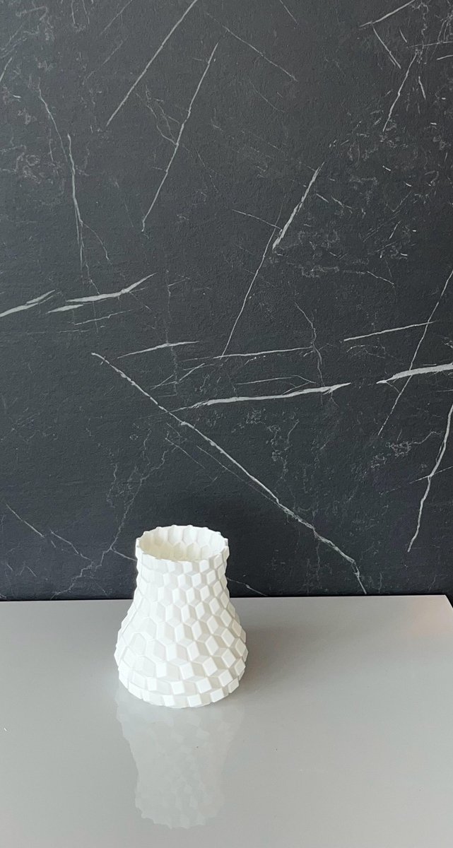 Studio Vaseo Dimensa Wit – Set van 2 Design Vazen – 3D Geprint – Duurzaam PLA