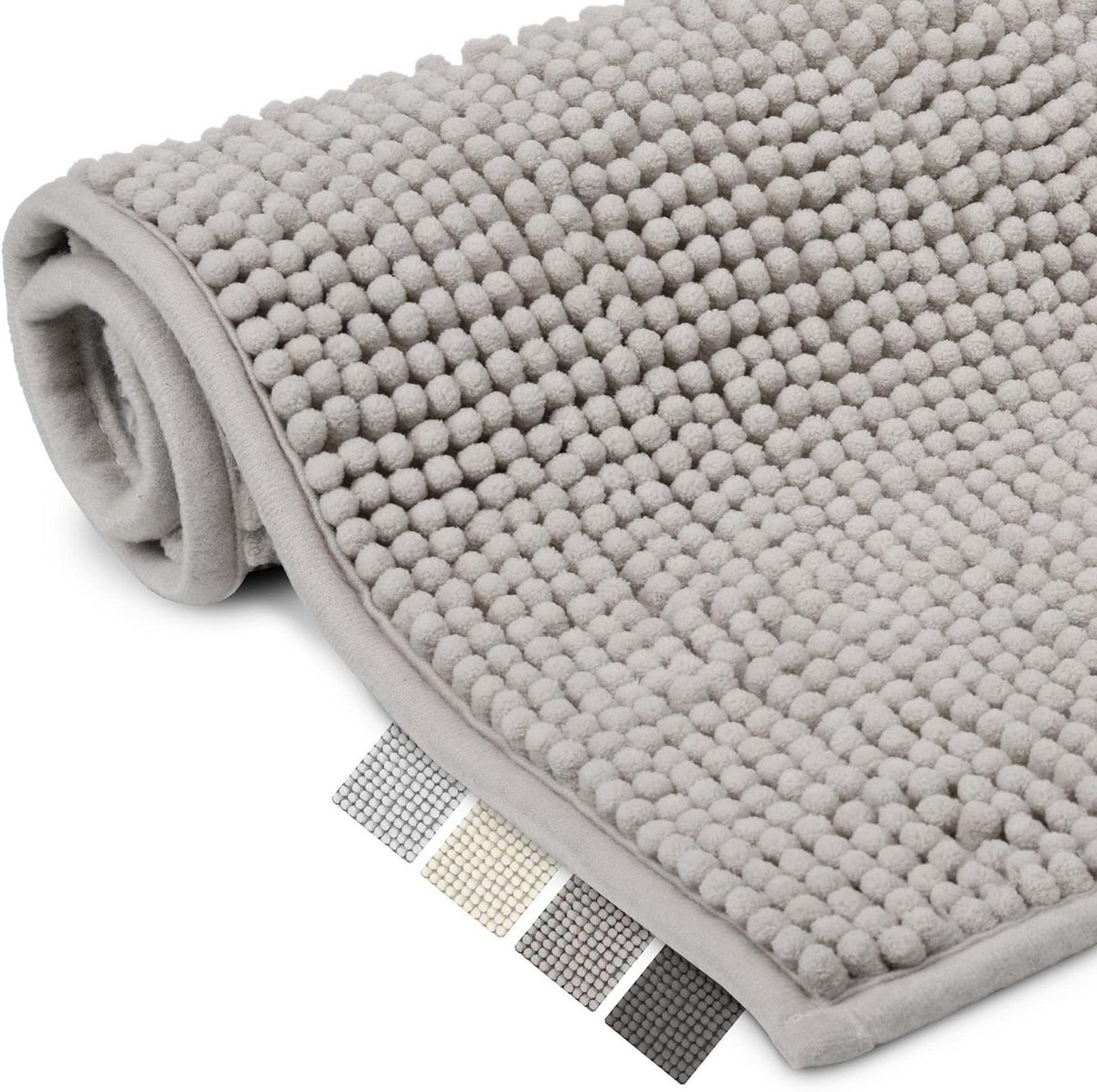 Badmat Anti-Slip Lichtgrijs 70x120cm - WC Tapijt Pluizige Vloermat of Antislipmat voor Douche Toilet of Badkamer - Geschikt voor Vloerverwarming