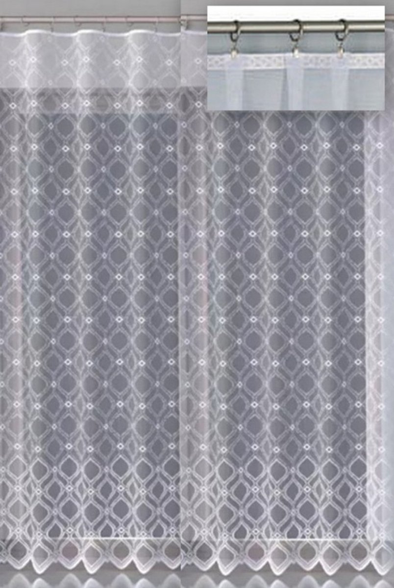 Wisan Lucky jacquard vitrage Gordijn 400 x 250 cm - Curtains - hoogwaardig jacquardgordijn- wit- 400 x 250 cm