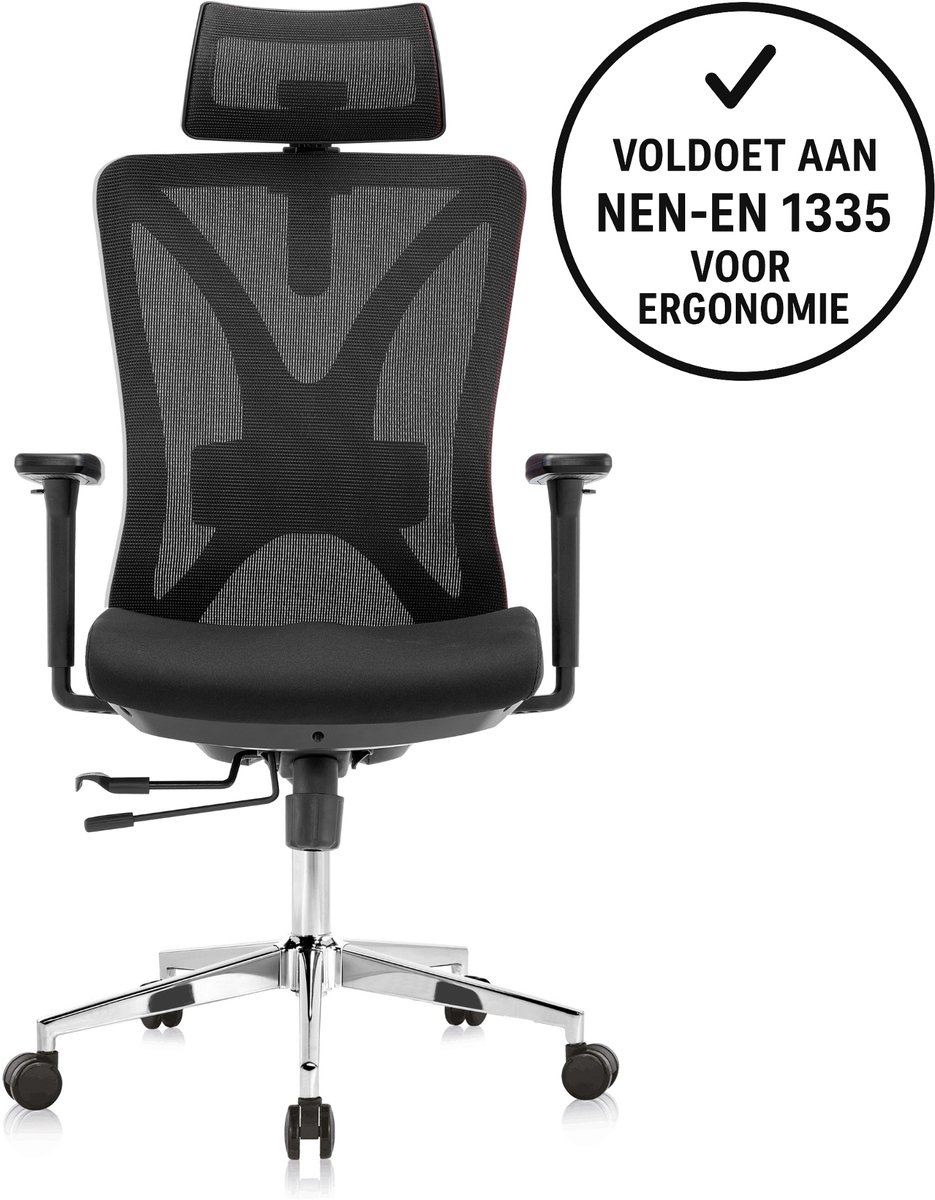 Ergonomische Bureaustoel - Bureaustoelen voor Volwassenen - Verstelbaar - EN1335 Gecertificeerd - Bureau stoel - Office Chair - Game Gaming stoel - Geschikt voor 8 uur zitten - Spherite®