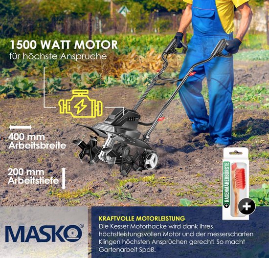 Yato tuinfrees - 1500w - 6 messen - werkbreedte 40cm - Tuinfrees