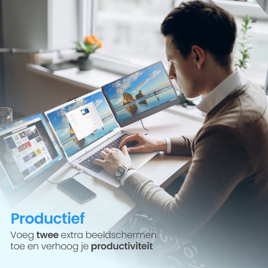 MP Portable Monitor V2 - TRI-Screen - Dual Portable Monitor - Extra ...