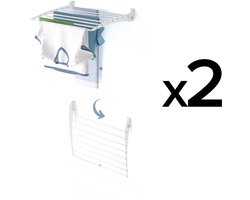 2x Foxydry Fold 60 DOWN - white - wasdroogrek wandmontage clicksysteem - neerwaartse sluiting - 60 x 50 x 10 cm