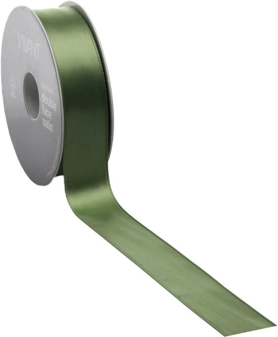 Mosgroen Satijnlint | zeer luxe kwaliteit |6 mm / 50 mtr.