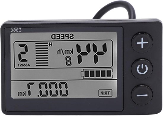 Elektrische Fiets S866 LCD schermmeter 24V, 36V (default), 48V adjustable Bedieningspaneel met Waterdichte Stekker-Laat De Zien