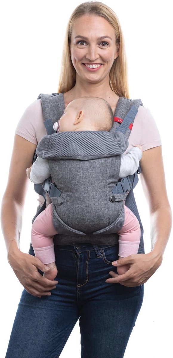 Image of 4-in-1 Draagzak voor Pasgeborenen en Peuters - Ademend en Verstelbaar - Inclusief 2-in-1 Bandana Slabbetje