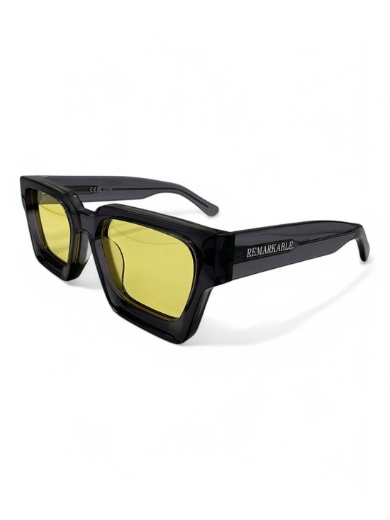 The Brand Remarkable - RAZE - Yellow Grey Zonnebril Unisex - Geel/Grijs - Vierkant - UV400 - Acetaat - Cat. 2 van The Brand Remarkable — afbeelding 2