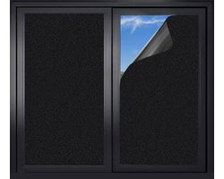 Raamfolie - Verduisterende Raamfolie - Zonwerend - Verduisteringsdoek - Zwart - Raamsticker - 45x100cm - Privacyfolie Glazen Ramen - Plakfol