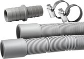 Kit de rallonge de tuyau de vidange Dparts - Extensible de 1,2 à 4 mètres - 1,5 m - 2,5 m - 3,5 m - tuyau de vidange de machine à laver, tuyau de rallonge de lave-vaisselle - avec colliers de serrage et connecteur de tuyau de vidange