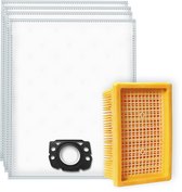 4x Dparts stofzuigerzakken en 1 vlakfilter - geschikt voor Karcher WD4 MV4 - WD5 MV5 - WD6 MV6 premium series - stofzak en filter - nr. 2.863-006.0 - 28630060 - 2.863-005.0 - 28630050