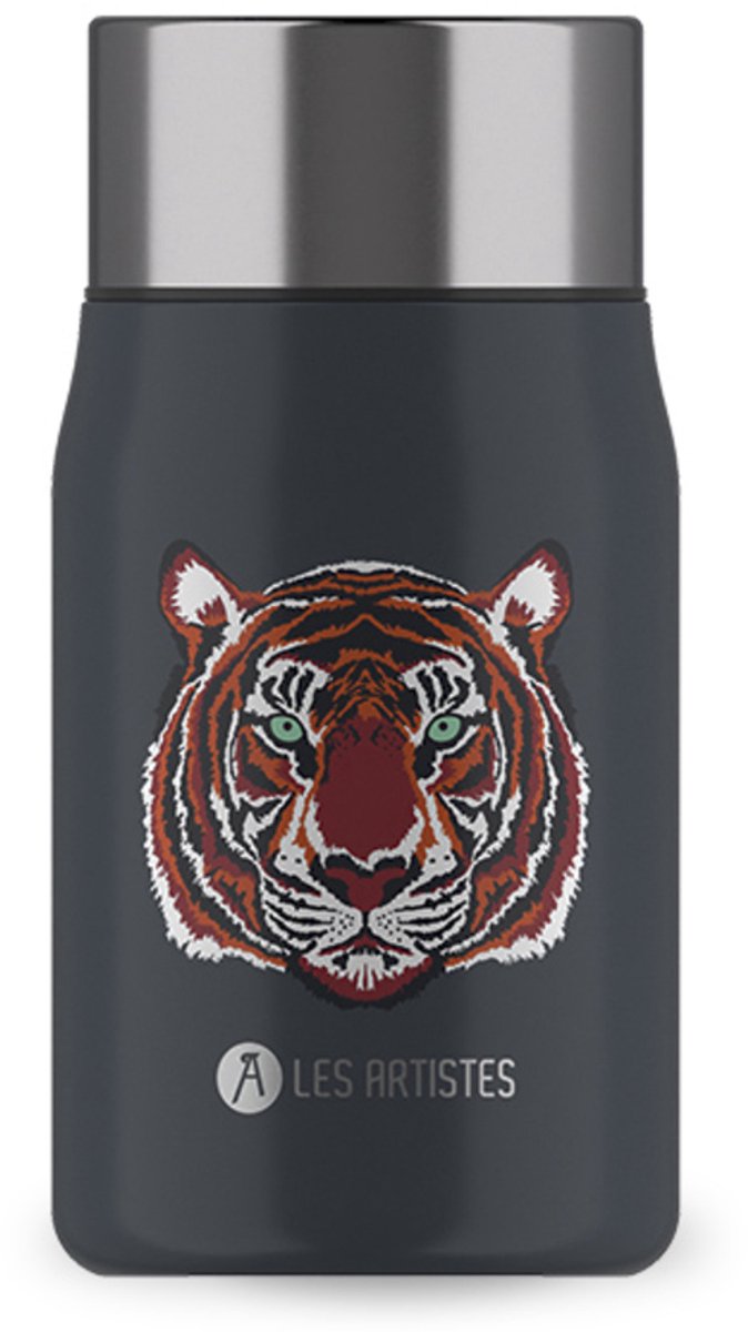 Les Artistes Paris Food jar 700ml - met lepel - geïsoleerd - Tiger - LP-A2316
