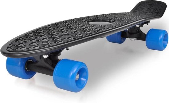 vidaXL Retro pennyboard met zwarte bovenkant en blauwe wielen 6.1" | bol.com